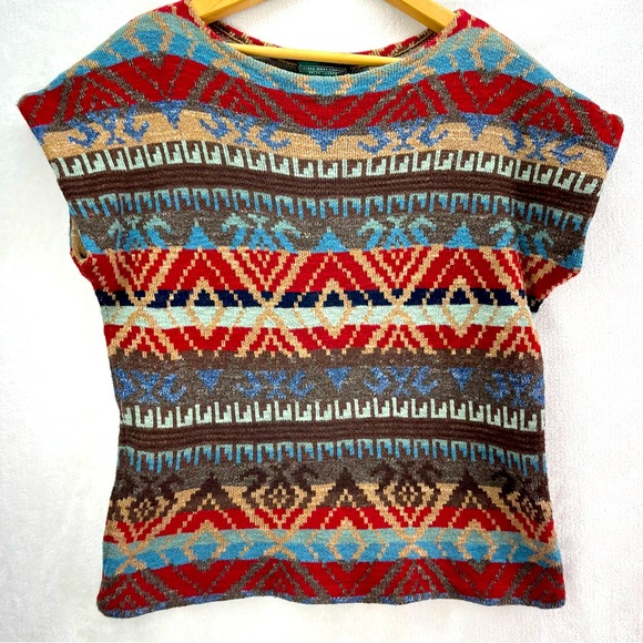 Ralph Lauren Sweaters - Lauren Jeans Co Ralph Lauren Women Sz Small Aztec Sweater Southwest Tribal Vtg